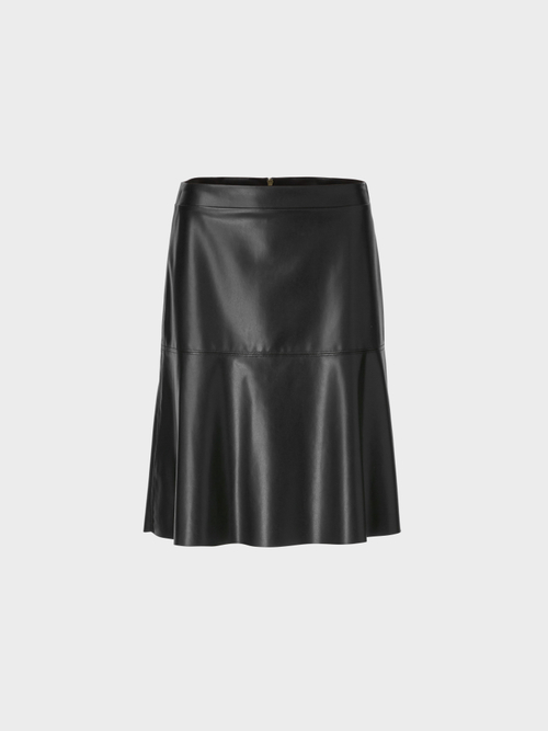 High-Waist-Rock aus Fun-Nappaleder