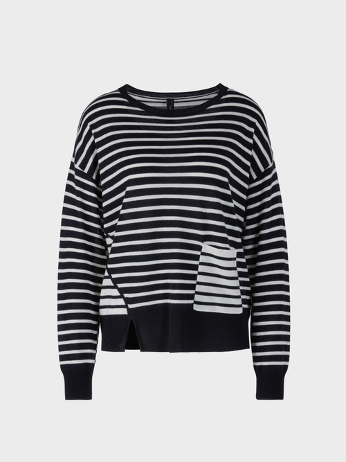 Striped fine-knit sweater