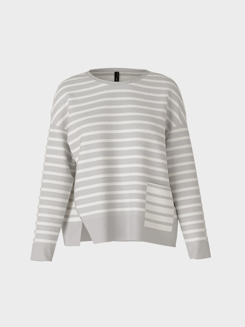 Gestreifter Feinstrickpullover