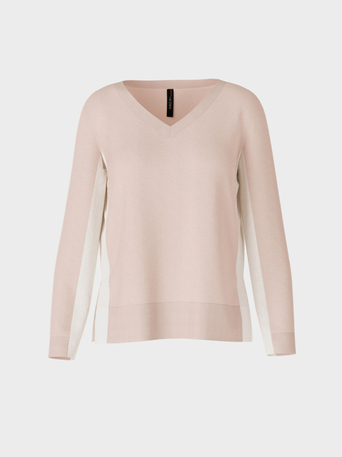 Zweifarbiger Feinstrickpullover