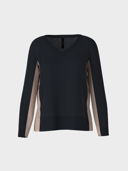 Pull-over bicolore en fine maille