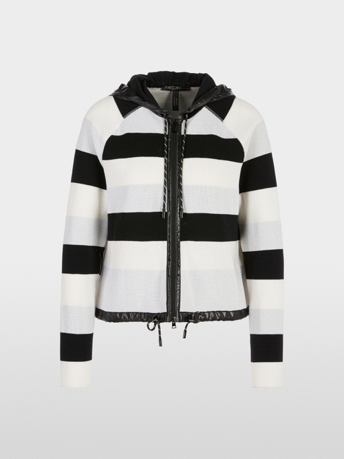 Hooded cardigan knitted in Germany