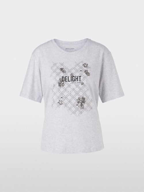 Cotton T-shirt with glitter motif