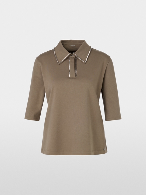 Polo-Shirt mit Strass-Besatz