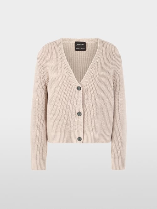 Cardigan côtelé tricoté en Allemagne
