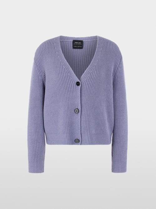 Cardigan côtelé tricoté en Allemagne