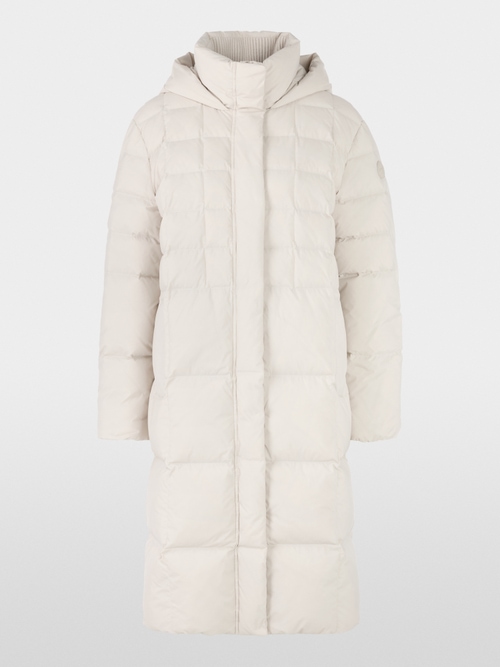 Quilted down coat with hood