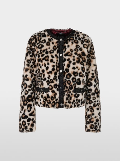 Veste courte imprimé léopard