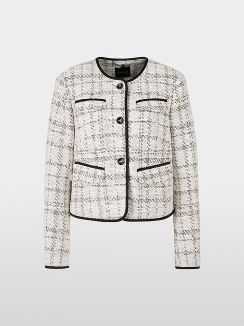 Veste jacquard avec détails contrastés