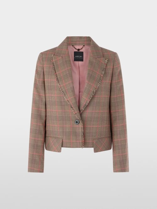Klassieke geruite blazer met franjes