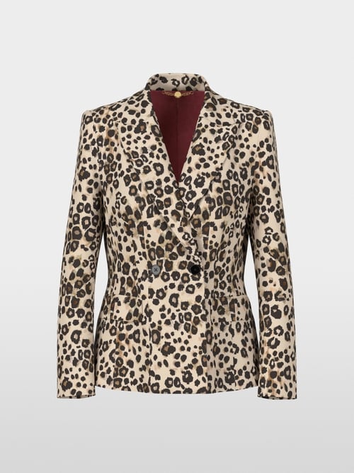 Leo-Print Blazer aus Scuba-Jersey