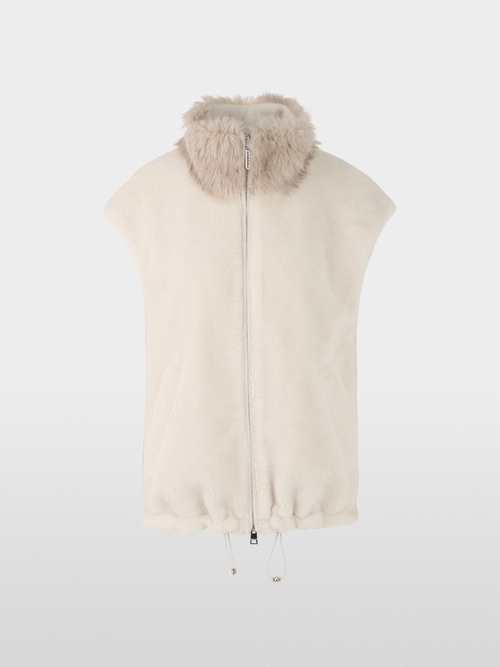 Knus vest met kraag van imitatiebont