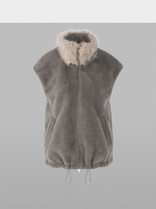 Gilet douillet avec col en fausse fourrure