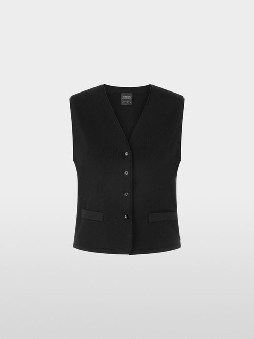 Getailleerd gebreid vest “Rethink Together”