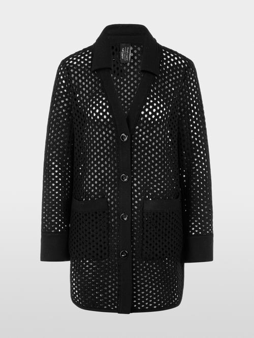 Cardigan met rasterlook, Knitted in Germany