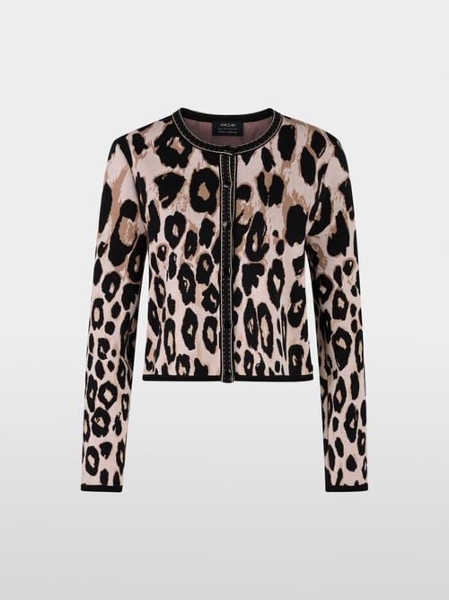 Cardigan cropped imprimé léopard tricoté en Allemagne