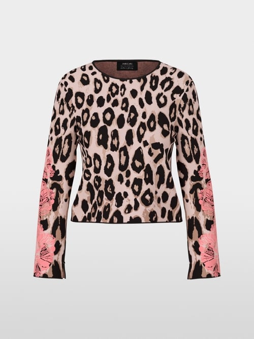 Bloementrui met luipaardprint Knitted in Germany