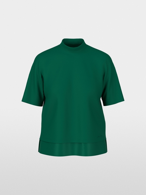 Shirt mit Seidenbesatz