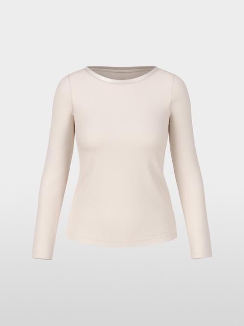 Longsleeve mit Seidenblende