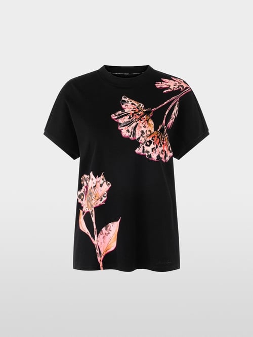 T-shirt floral avec détails perlés