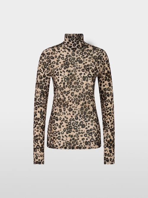 Semi-transparent leopard print top