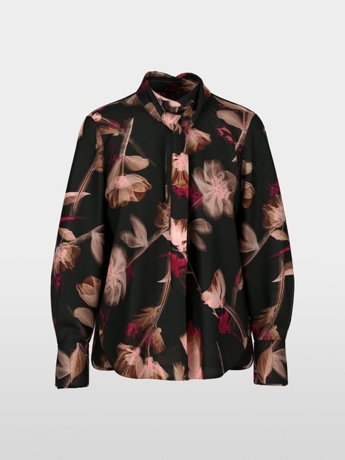 Schluppenbluse mit floralem Print