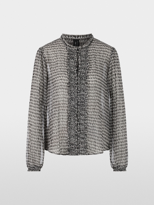 Halfdoorzichtige blouse met miniruches