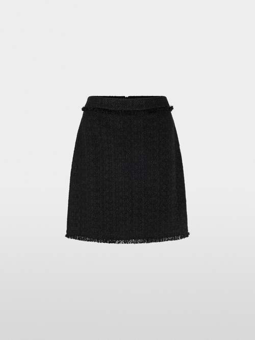 Bouclé rok met franjes