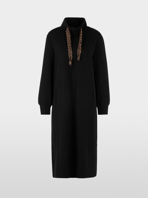 Midi sweatshirt dress with leopard cord