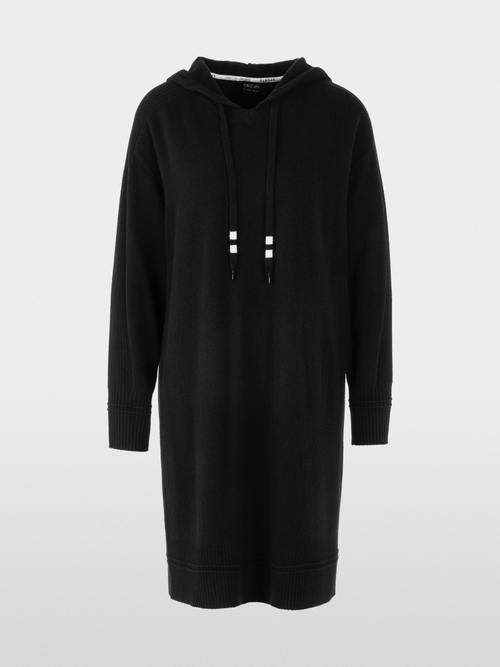 Fine knit dress with hood