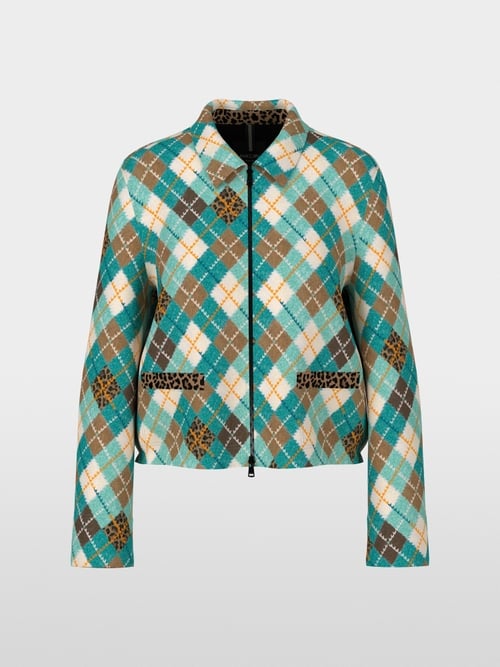 Scuba-Jacke mit Argyle und Leodetails