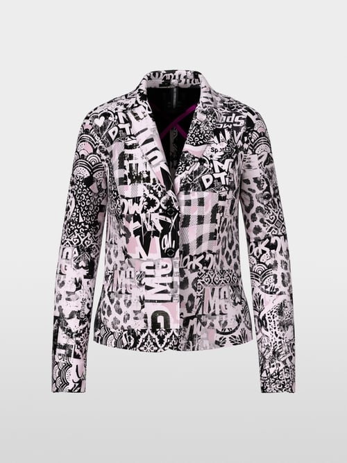 Printed blazer in scuba jersey