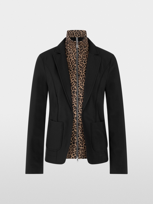 Scuba blazer with faux layering
