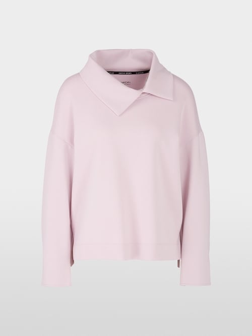 Sweatshirt with asymmetrical collar