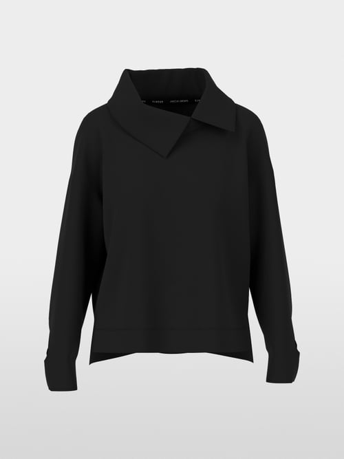 Sweatshirt with asymmetrical collar