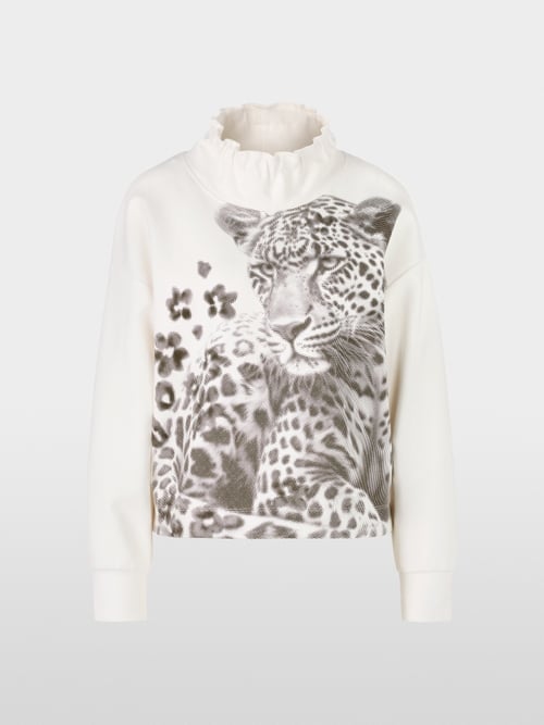 Pull en jersey à motif léopard