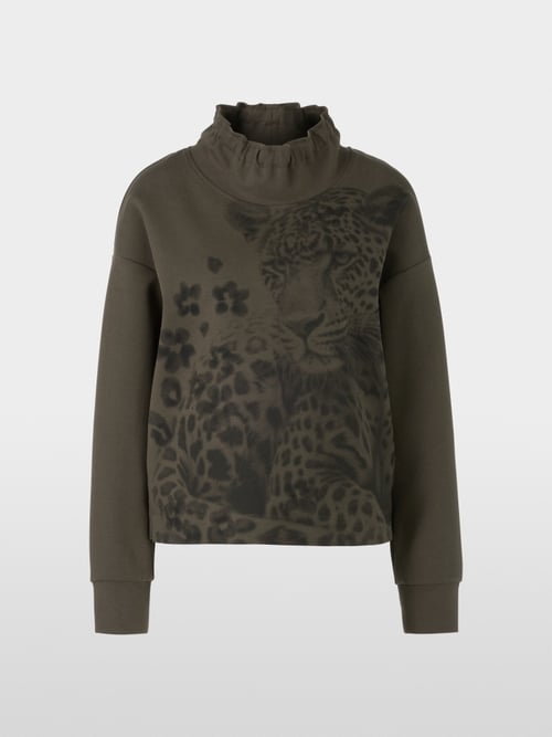 Pull en jersey à motif léopard