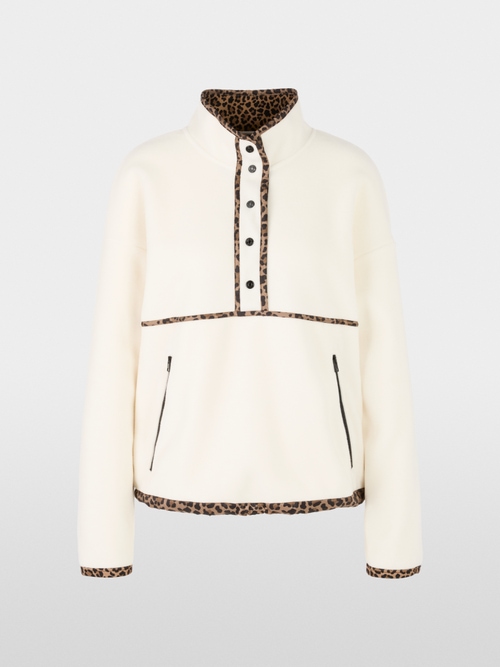 Fleece jumper with leo print details