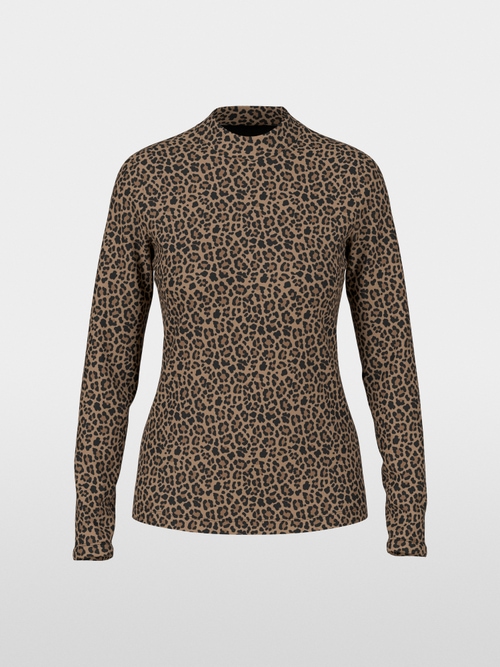 Leopard print long-sleeved shirt
