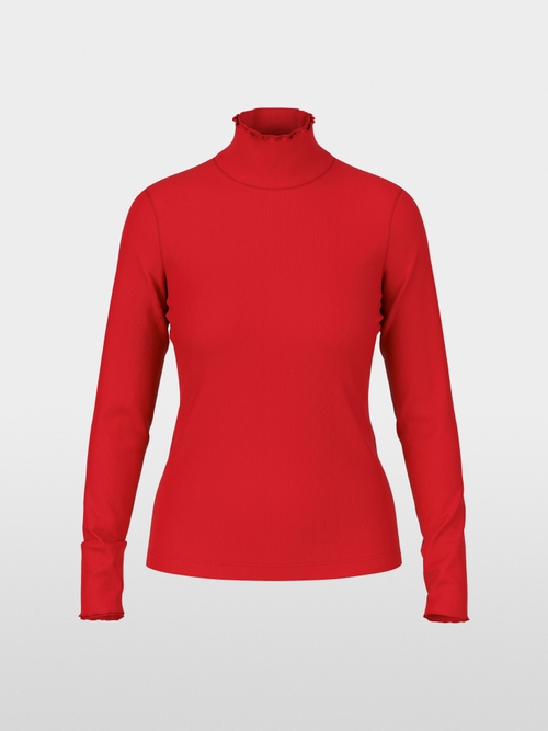 Plain long-sleeved turtleneck shirt