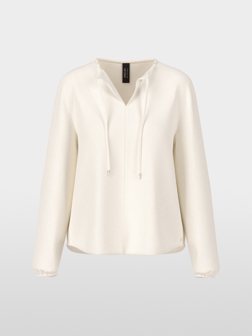 Flowing slip-on blouse with bow