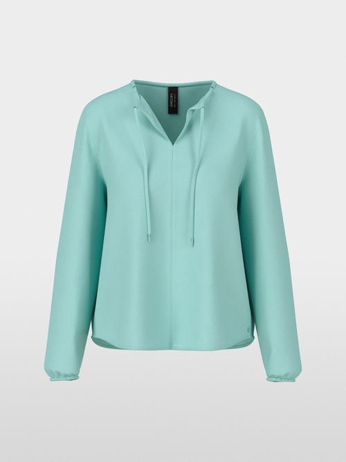 Flowing slip-on blouse with bow