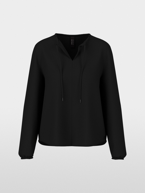 Flowing slip-on blouse with bow