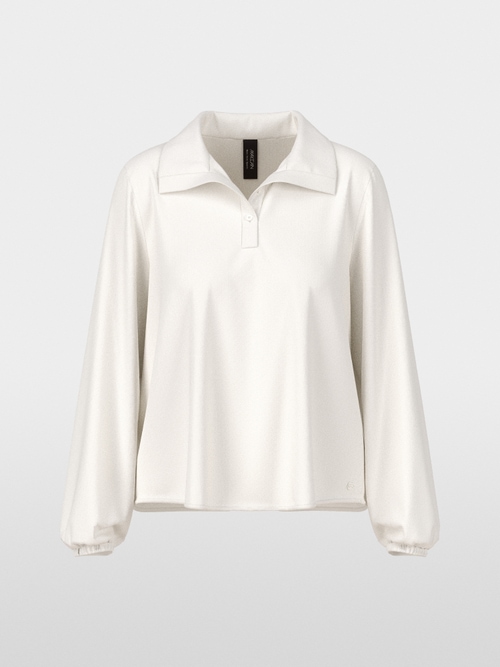 Flowing tunic blouse with collar