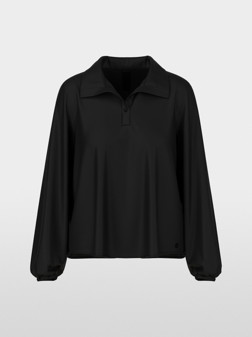 Flowing tunic blouse with collar