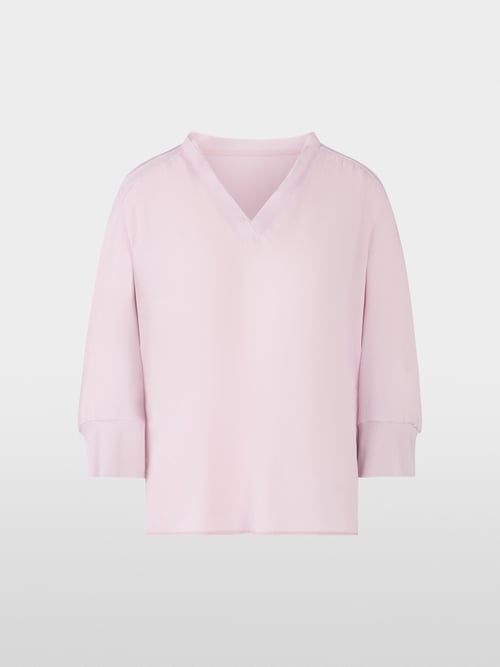 Blouseshirt van materiaalmix