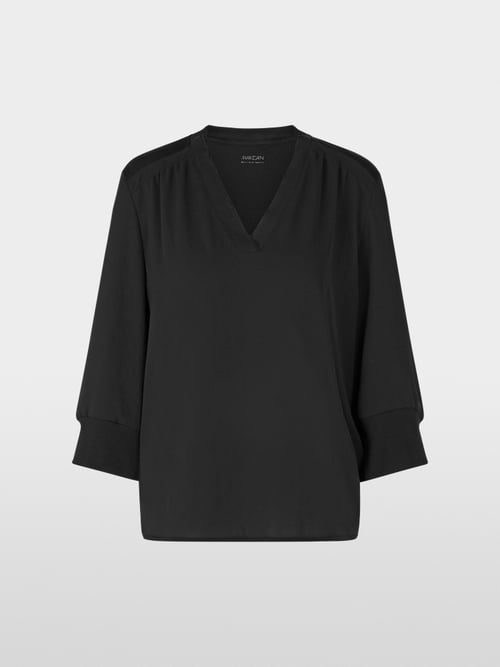 Blouseshirt van materiaalmix