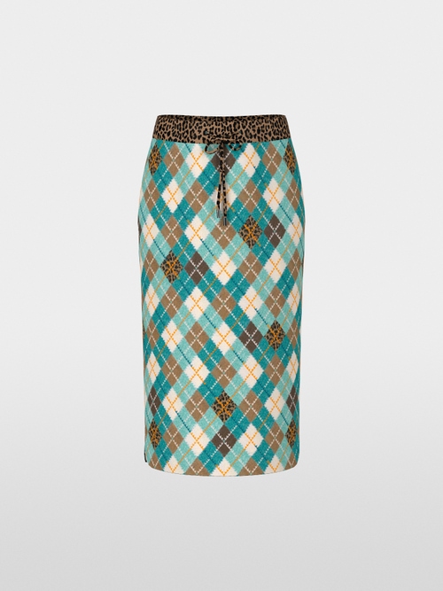 Argyle midiskirt in scuba jersey