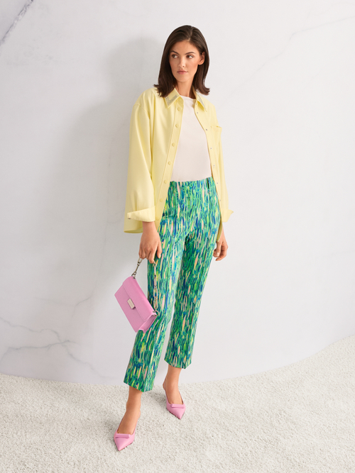 Stretch cotton shirt with smock detail