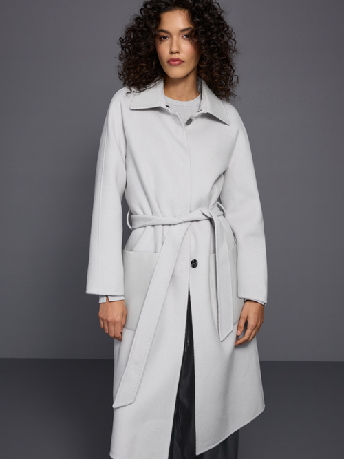 Short coat with leather details